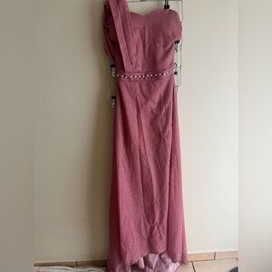 Elegant Pink Strapless Dress